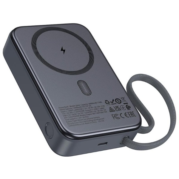 Фото - Батарея мобильная HOCO Q44A Origen Dual PD45W Magnetic с кабелем Type-C 20000 mAh Metal Gray (715653)